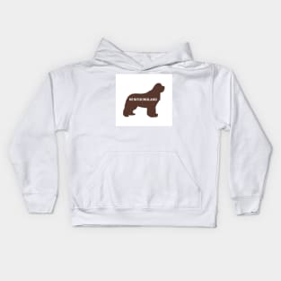 newfoundland name silhouette brown Kids Hoodie